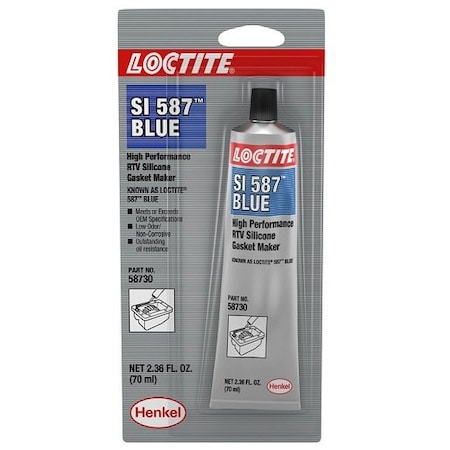 Henkel Gasketing, RTV Silicone, Multipurpose, Blue, 70 Ml SI 587 70ML IDH 135504